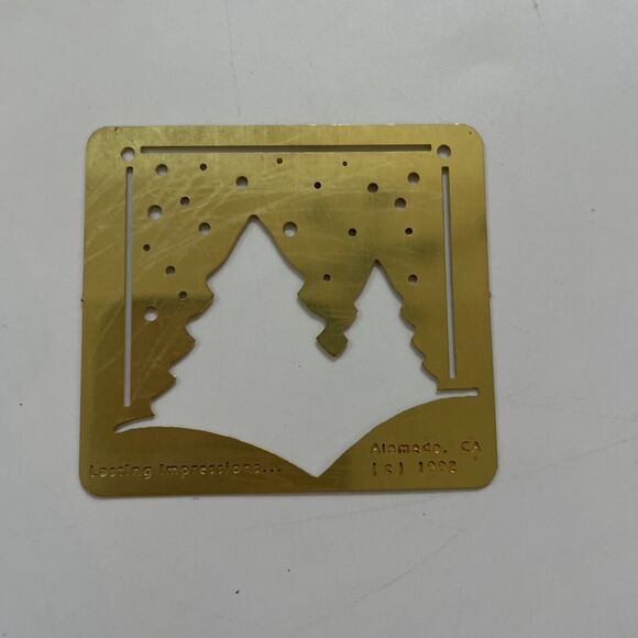 Lasting Impressions Set of 5 Brass Stencils Flowers Alphabet Christmas Holiday - Picture 5 of 12